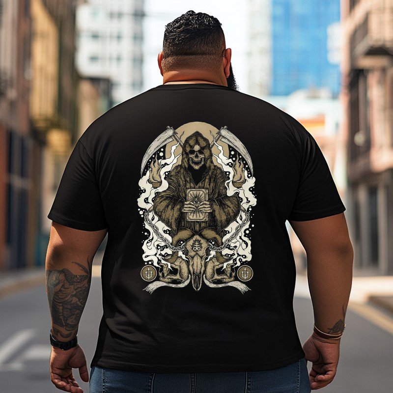 Skull Skeleton T2 5D2C 140 Men T Shirts Big and Tall Men Shirts Plus Size Short Sleeve Fashion Casual T Shirt Graphic Tee Shirts Tshirts