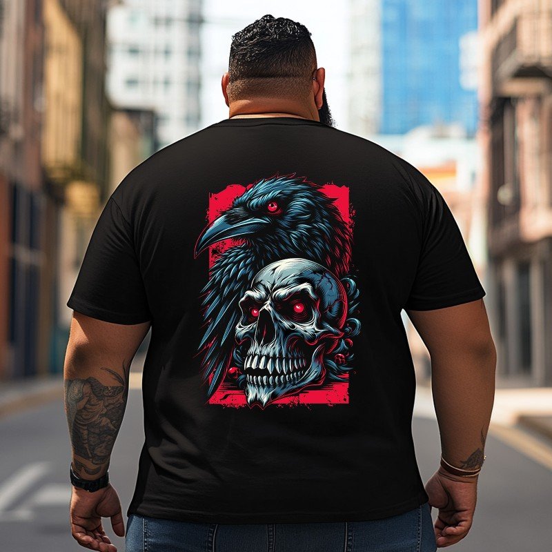 Skull Skeleton T2 5D2C 141 Men T Shirts Big and Tall Men Shirts Plus Size Short Sleeve Fashion Casual T Shirt Graphic Tee Shirts Tshirts