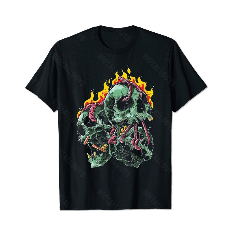 Skull Skeleton T0 5D2C 143 Men T Shirts Big and Tall Men Shirts Plus Size Short Sleeve Fashion Casual T Shirt Graphic Tee Shirts Tshirts