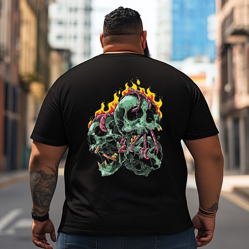 Skull Skeleton T2 5D2C 143 Men T Shirts Big and Tall Men Shirts Plus Size Short Sleeve Fashion Casual T Shirt Graphic Tee Shirts Tshirts