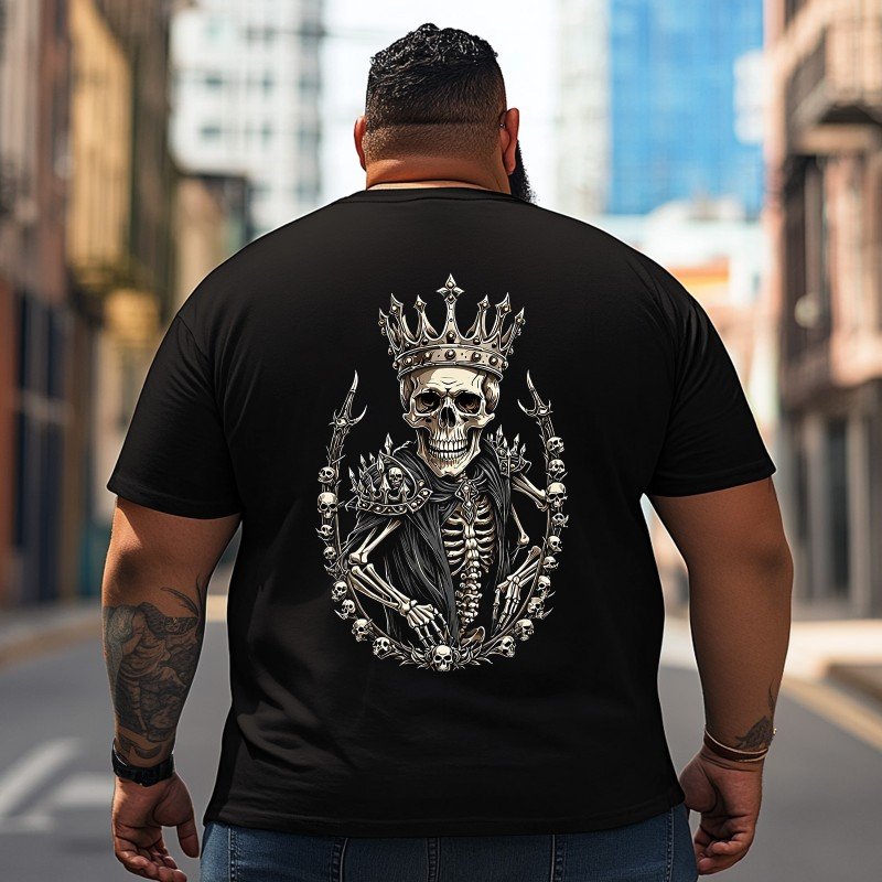 Skull Skeleton T2 5D2C 148 Men T Shirts Big and Tall Men Shirts Plus Size Short Sleeve Fashion Casual T Shirt Graphic Tee Shirts Tshirts