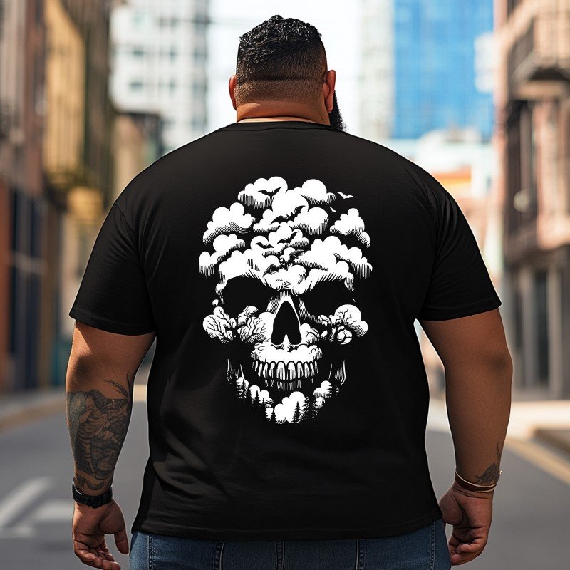 Skull Skeleton T2 5D2C 150 Men T Shirts Big and Tall Men Shirts Plus Size Short Sleeve Fashion Casual T Shirt Graphic Tee Shirts Tshirts