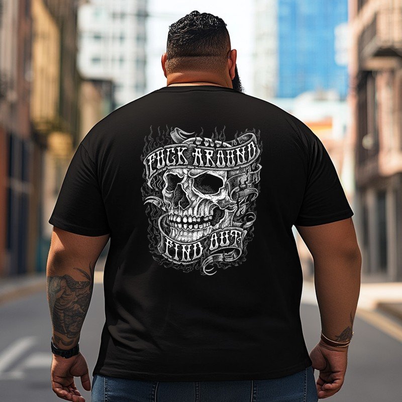 Skull Skeleton T2 5D2C 151 Men T Shirts Big and Tall Men Shirts Plus Size Short Sleeve Fashion Casual T Shirt Graphic Tee Shirts Tshirts