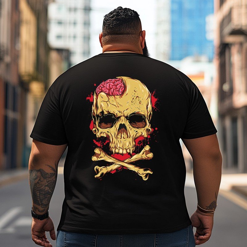 Skull Skeleton T2 5D2C 153 Men T Shirts Big and Tall Men Shirts Plus Size Short Sleeve Fashion Casual T Shirt Graphic Tee Shirts Tshirts