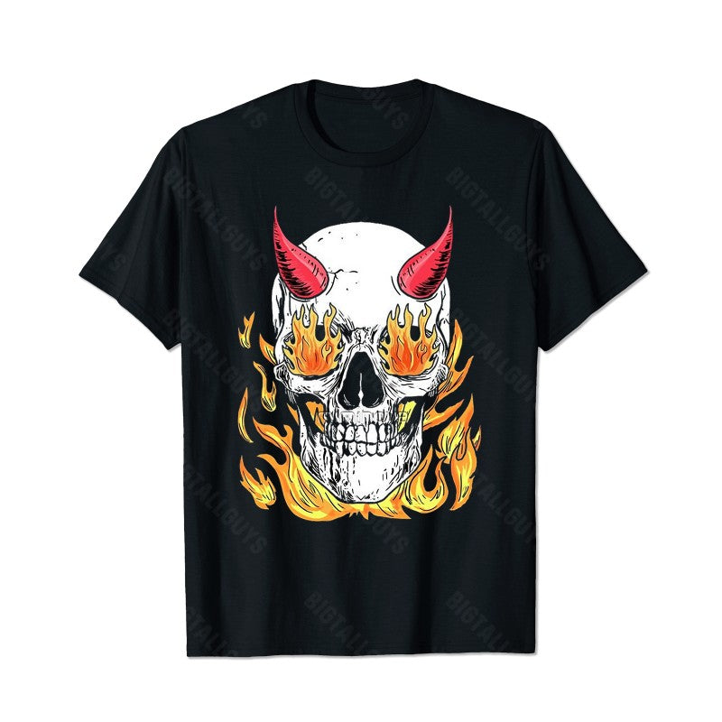 Skull Skeleton T0 5D2C 155 Men T Shirts Big and Tall Men Shirts Plus Size Short Sleeve Fashion Casual T Shirt Graphic Tee Shirts Tshirts