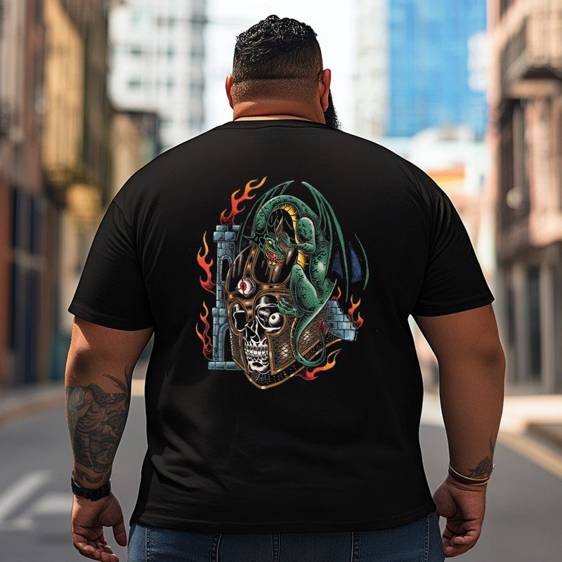 Skull Skeleton T2 5D2C 157 Men T Shirts Big and Tall Men Shirts Plus Size Short Sleeve Fashion Casual T Shirt Graphic Tee Shirts Tshirts