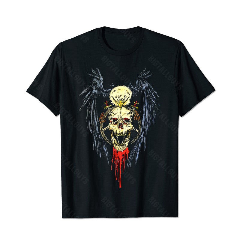 Skull Skeleton T0 5D2E 001 Men T Shirts Big and Tall Men Shirts Plus Size Short Sleeve Fashion Casual T Shirt Graphic Tee Shirts Tshirts