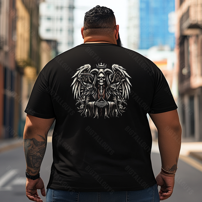 Skull Skeleton T2 5D2E 007 Men T Shirts Big and Tall Men Shirts Plus Size Short Sleeve Fashion Casual T Shirt Graphic Tee Shirts Tshirts
