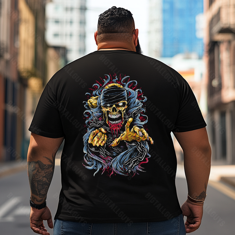 Skull Skeleton T2 5D2E 008 Men T Shirts Big and Tall Men Shirts Plus Size Short Sleeve Fashion Casual T Shirt Graphic Tee Shirts Tshirts