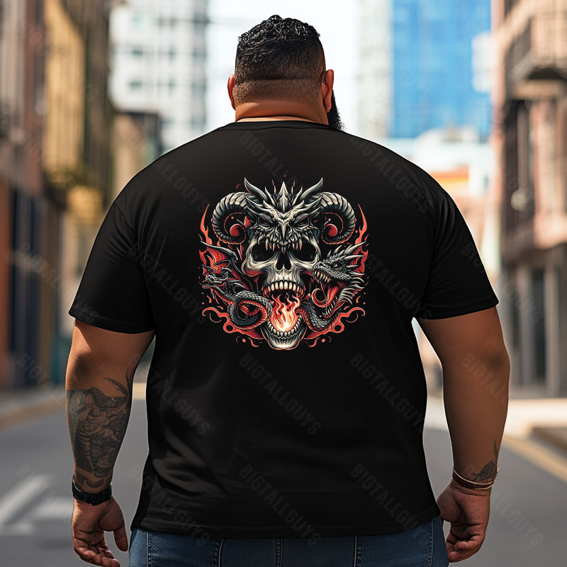 Skull Skeleton T2 5D2E 012 Men T Shirts Big and Tall Men Shirts Plus Size Short Sleeve Fashion Casual T Shirt Graphic Tee Shirts Tshirts