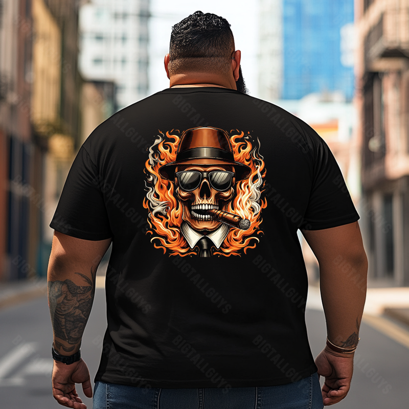 Skull Skeleton T2 5D2E 015 Men T Shirts Big and Tall Men Shirts Plus Size Short Sleeve Fashion Casual T Shirt Graphic Tee Shirts Tshirts