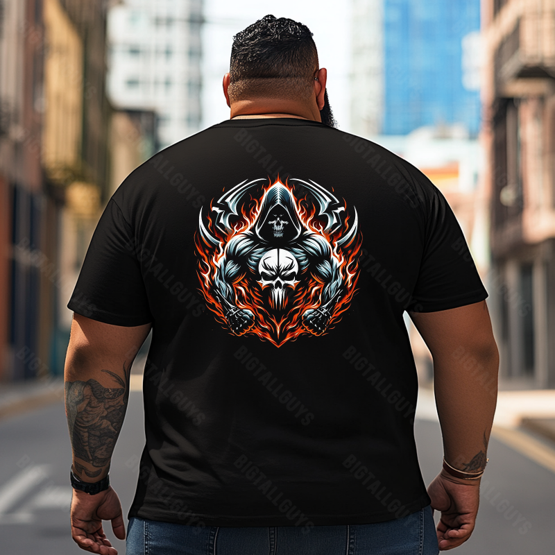 Skull Skeleton T2 5D2E 017 Men T Shirts Big and Tall Men Shirts Plus Size Short Sleeve Fashion Casual T Shirt Graphic Tee Shirts Tshirts
