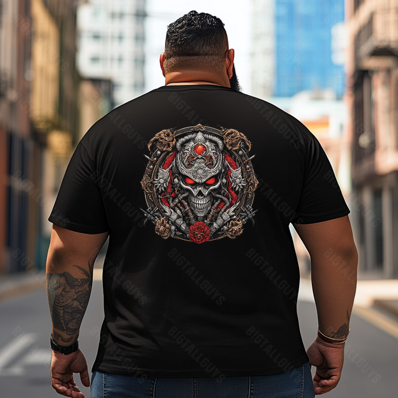 Skull Skeleton T2 5D2E 019 Men T Shirts Big and Tall Men Shirts Plus Size Short Sleeve Fashion Casual T Shirt Graphic Tee Shirts Tshirts