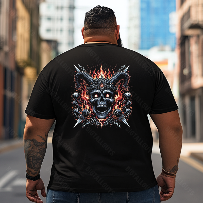 Skull Skeleton T2 5D2E 023 Men T Shirts Big and Tall Men Shirts Plus Size Short Sleeve Fashion Casual T Shirt Graphic Tee Shirts Tshirts