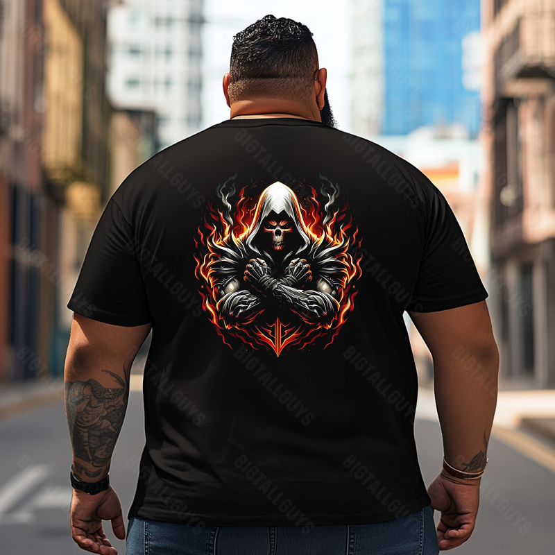 Skull Skeleton T2 5D2E 026 Men T Shirts Big and Tall Men Shirts Plus Size Short Sleeve Fashion Casual T Shirt Graphic Tee Shirts Tshirts