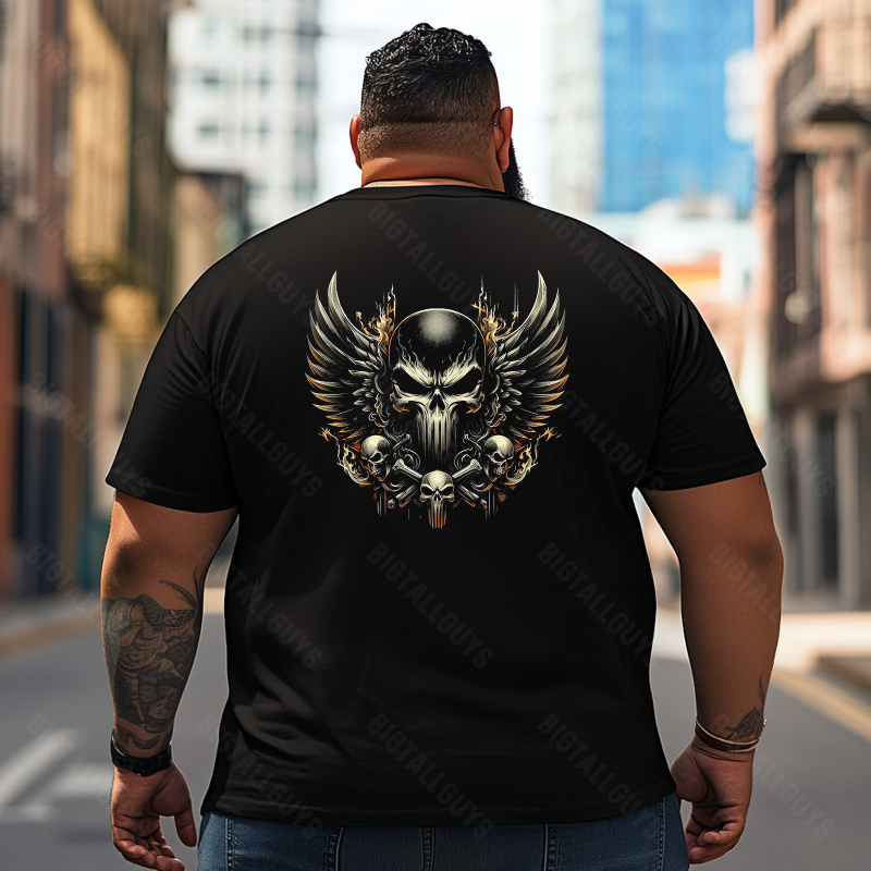 Skull Skeleton T2 5D2E 027 Men T Shirts Big and Tall Men Shirts Plus Size Short Sleeve Fashion Casual T Shirt Graphic Tee Shirts Tshirts