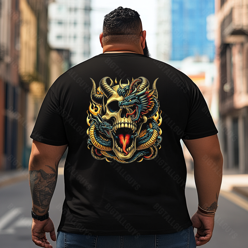 Skull Skeleton T2 5D2E 031 Men T Shirts Big and Tall Men Shirts Plus Size Short Sleeve Fashion Casual T Shirt Graphic Tee Shirts Tshirts