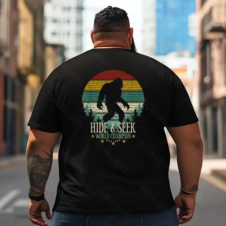 Bigfoot Sasquatch Yeti T2 5D2F 066 Men T Shirts Big and Tall Men Shirts Plus Size Short Sleeve Fashion Casual T Shirt Graphic Tee Shirts Tshirts