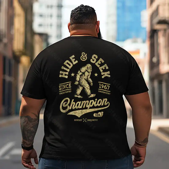 Bigfoot Sasquatch Yeti T2 5D2F 075 Men T Shirts Big and Tall Men Shirts Plus Size Short Sleeve Fashion Casual T Shirt Graphic Tee Shirts Tshirts