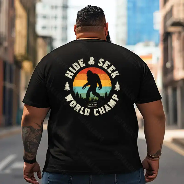 Bigfoot Sasquatch Yeti T2 5D2F 086 Men T Shirts Big and Tall Men Shirts Plus Size Short Sleeve Fashion Casual T Shirt Graphic Tee Shirts Tshirts