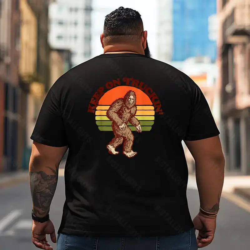 Bigfoot Sasquatch Yeti T2 5D2F 098 Men T Shirts Big and Tall Men Shirts Plus Size Short Sleeve Fashion Casual T Shirt Graphic Tee Shirts Tshirts - BigTallGuys