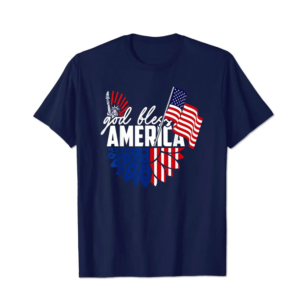 God Bless America US Flag 4th Of July Independence Day Men T Shirts Big and Tall Men Shirts Plus Size Short Sleeve Fashion Casual T Shirt Graphic Tee Shirts Tshirts - BigTallGuys