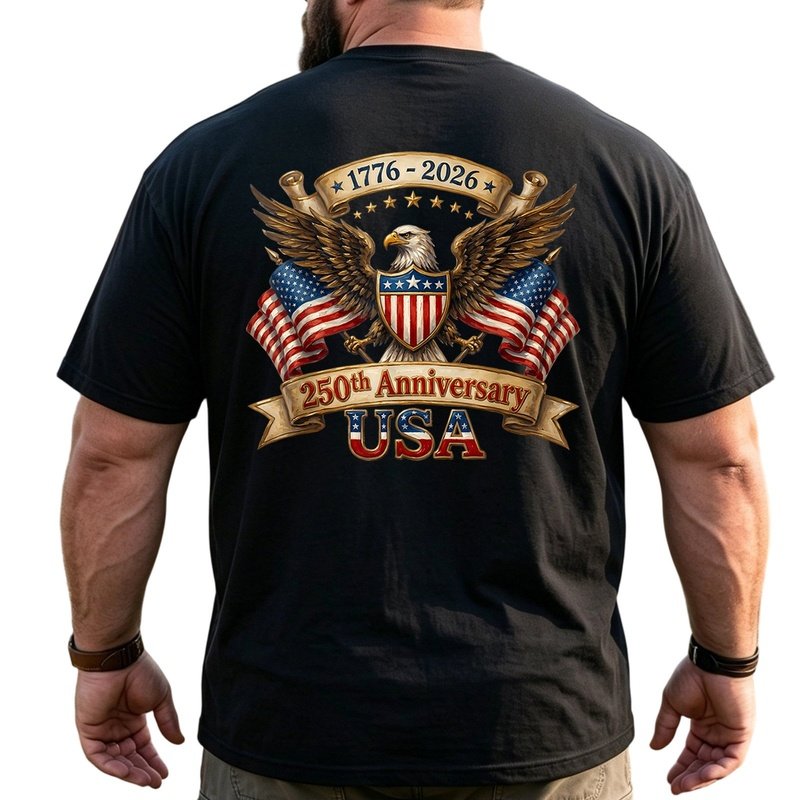 America 250th Anniversary Patriotic Big & Tall Men Shirts - BigTallGuys