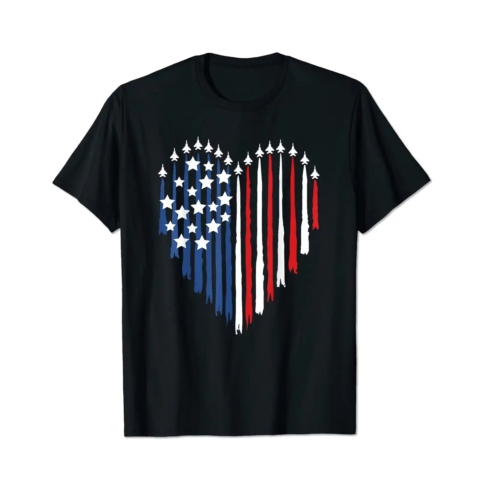 4th of July Jet American Flag Patriotic USA Men T Shirts Big and Tall Men Shirts Plus Size Short Sleeve Fashion Casual T Shirt Graphic Tee Shirts Tshirts - BigTallGuys
