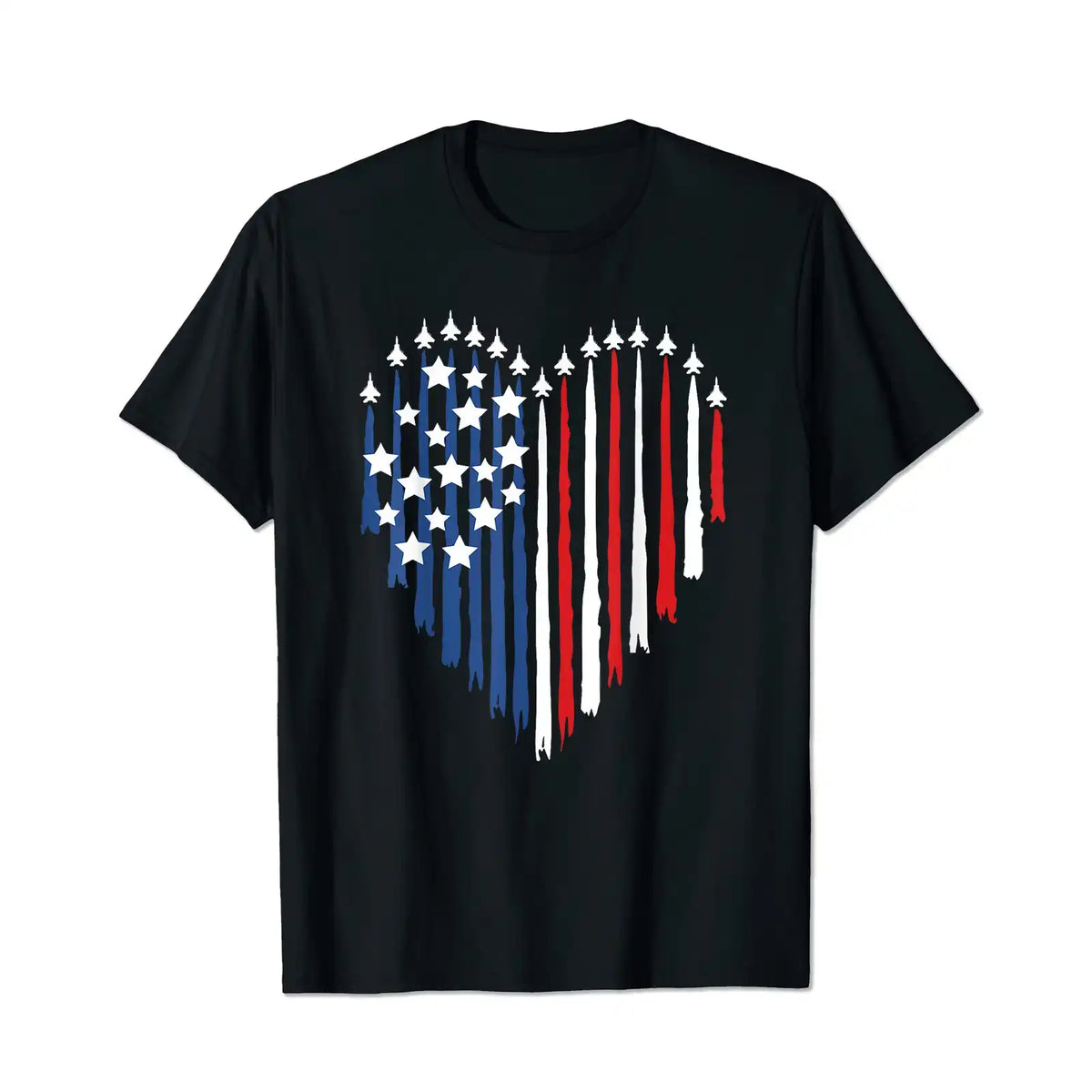 4th of July Jet American Flag Patriotic USA Men T Shirts Big and Tall Men Shirts Plus Size Short Sleeve Fashion Casual T Shirt Graphic Tee Shirts Tshirts - BigTallGuys