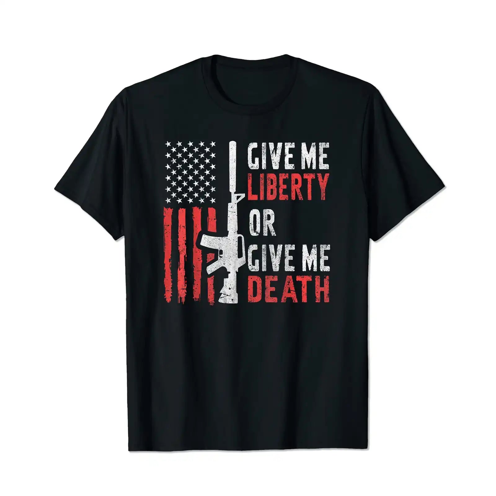 American Eagle Give Me Liberty Or Give Me Death 4th Of July Men T Shirts Big and Tall Men Shirts Plus Size Short Sleeve Fashion Casual T Shirt Graphic Tee Shirts Tshirts - BigTallGuys