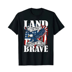 US Flag America Eagle Land of the Free Because of the Brave Men T Shirts Big and Tall Men Shirts Plus Size Short Sleeve Fashion Casual T Shirt Graphic Tee Shirts Tshirts - BigTallGuys