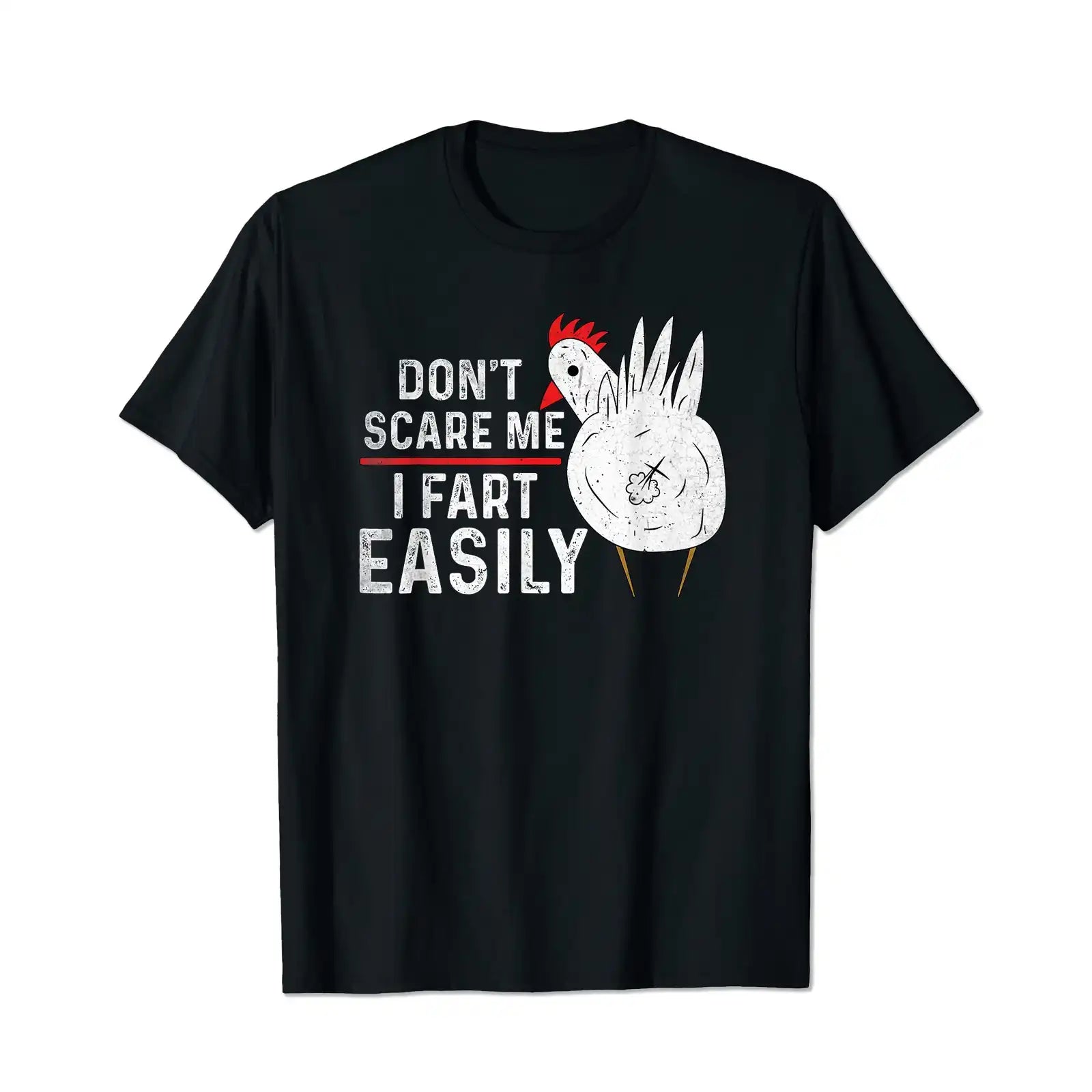 Don't Scare Me I Fart Easily Funny Men T-Shirts, Plus Size Short Sleeve T Shirt for Men Big and Tall Men Tees Shirts - BigTallGuys