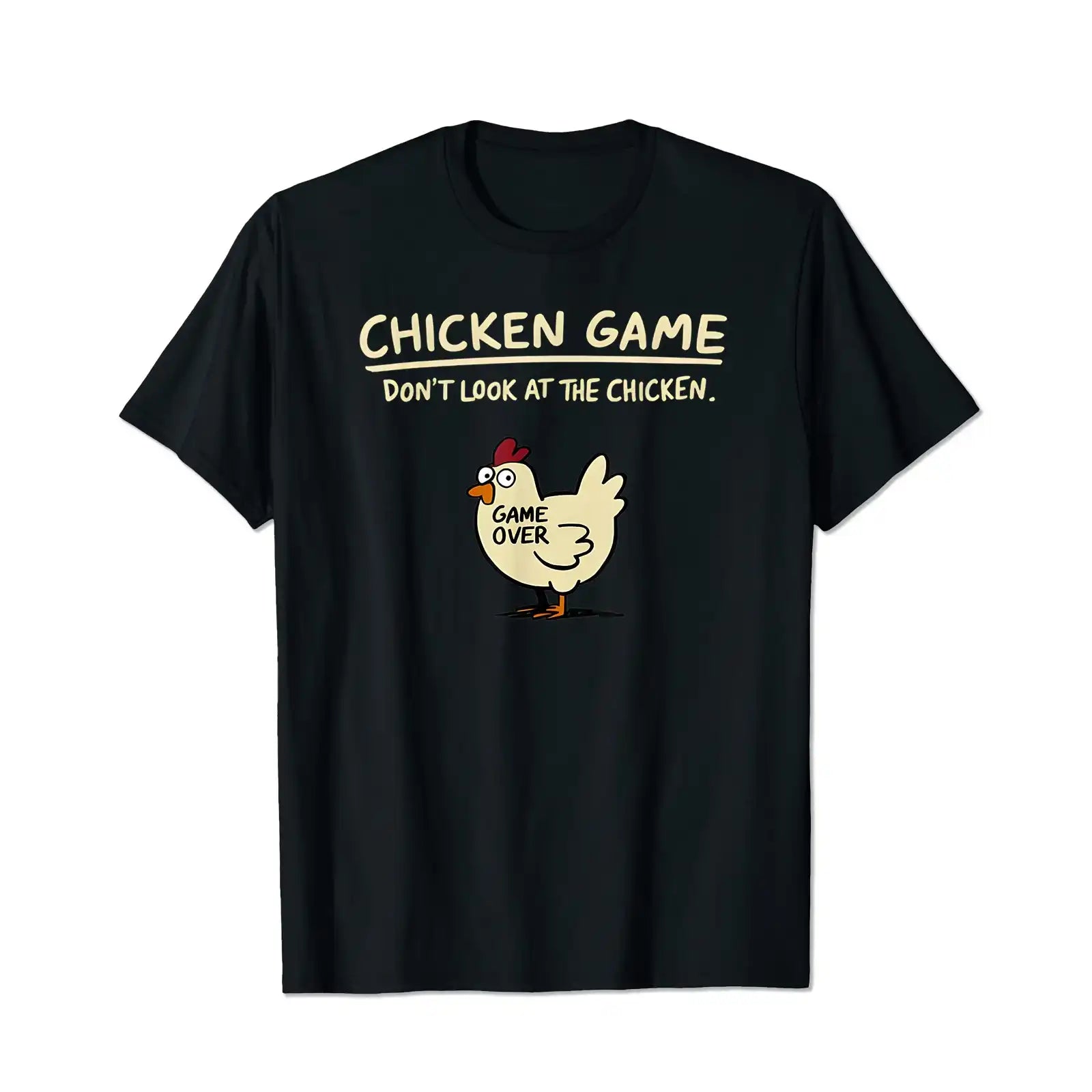 Chicken Game Funny Men T-Shirts, Plus Size Short Sleeve T Shirt for Men Big and Tall Men Tees Shirts - BigTallGuys
