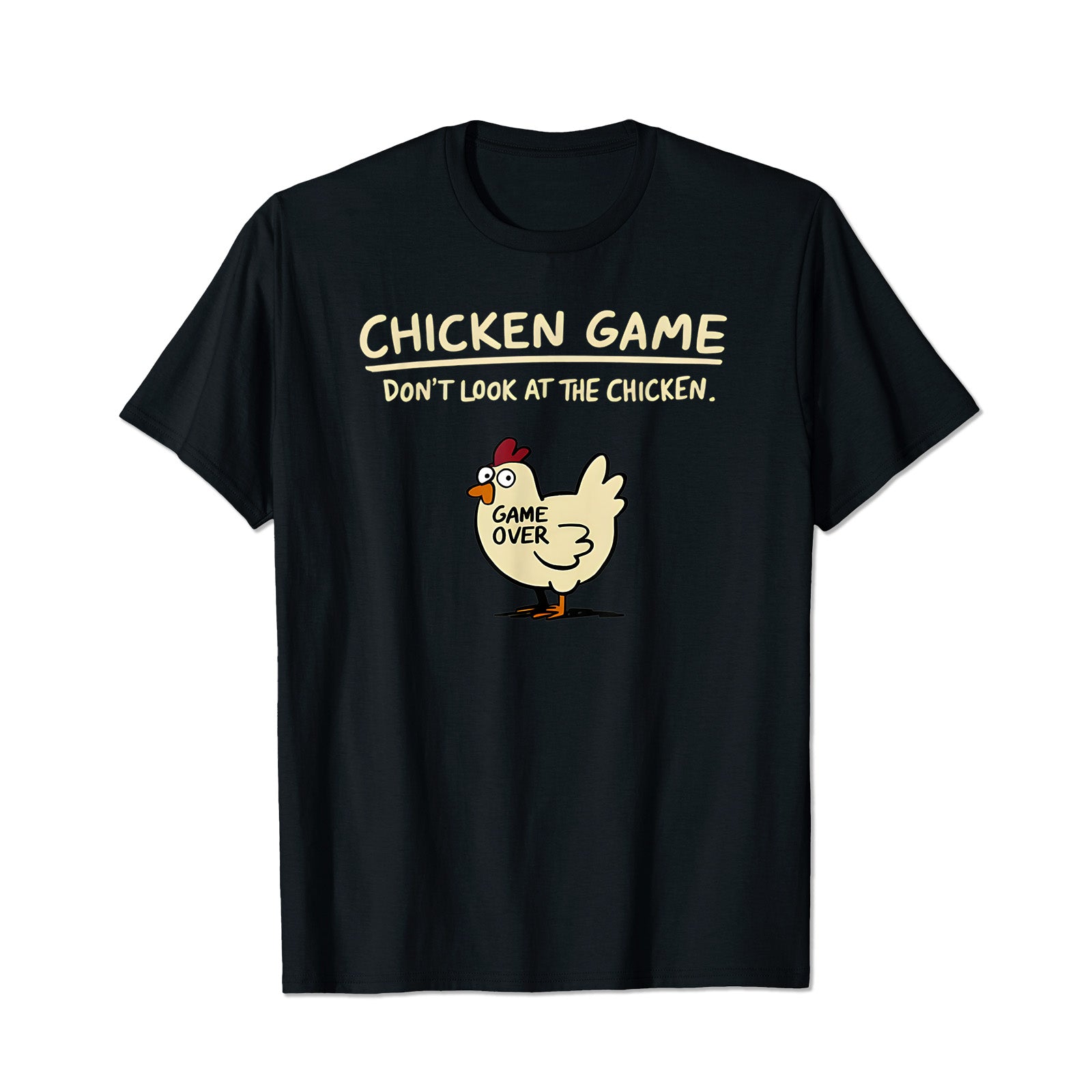 Chicken Game Funny Men T-Shirts, Plus Size Short Sleeve T Shirt for Men Big and Tall Men Tees Shirts