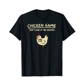 Chicken Game Funny Men T-Shirts, Plus Size Short Sleeve T Shirt for Men Big and Tall Men Tees Shirts