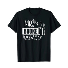 Broke It Fixed It Men T Shirts Big and Tall Men Shirts Plus Size Short Sleeve Fashion Casual T Shirt Graphic Tee Shirts Tshirts - BigTallGuys