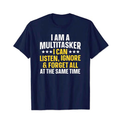 Multi-Tasker Funny Men T-Shirts, Plus Size Short Sleeve T Shirt for Men Big and Tall Men Tees Shirts