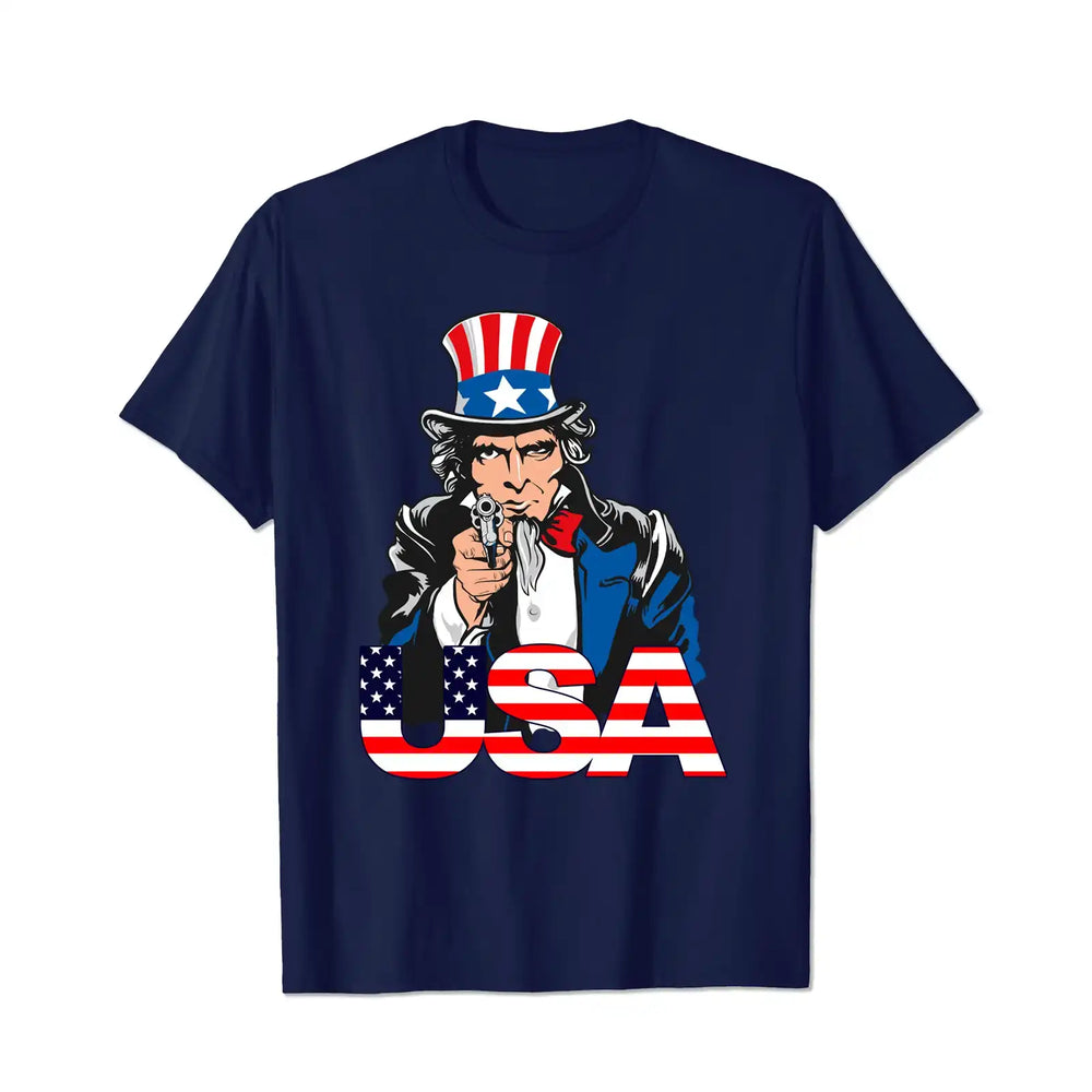 American Flag USA Flag Uncle Sam Patriotic 4th Of July Men T Shirts Big and Tall Men Shirts Plus Size Short Sleeve Fashion Casual T Shirt Graphic Tee Shirts Tshirts - BigTallGuys