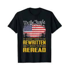 US Flag Constitution of the USA Needs To Be Reread Patriotic Men T Shirts Big and Tall Men Shirts Plus Size Short Sleeve Fashion Casual T Shirt Graphic Tee Shirts Tshirts - BigTallGuys
