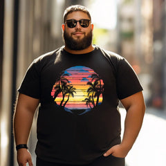 Sunset Beach 2 Men T Shirts Big and Tall Men Shirts Plus Size Short Sleeve Fashion Casual T Shirt Graphic Tee Shirts Tshirts - BigTallGuys